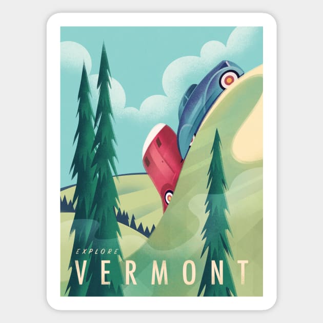 Explore Vermont Sticker by WickIllustration